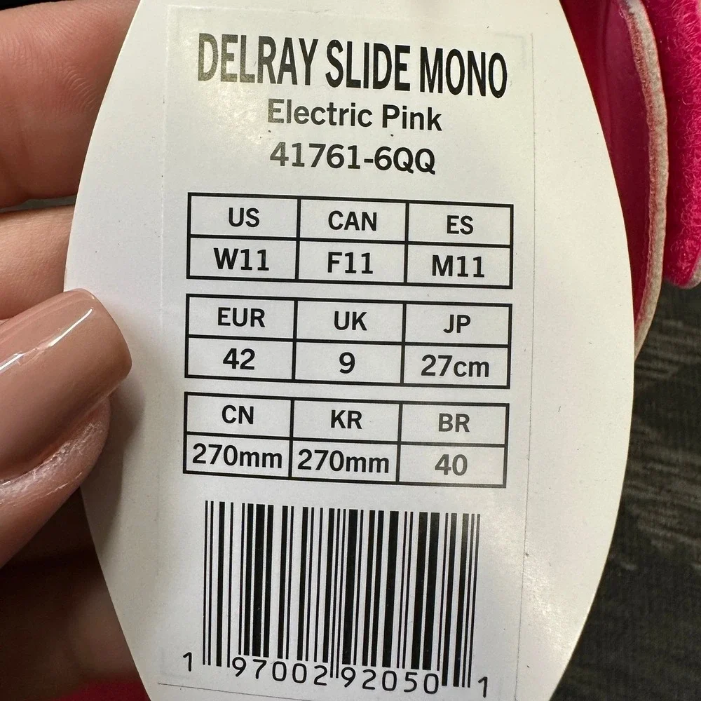 Hey Dude Delray Slide Mono Women 11 Electric Pink NEW Platform Sandals 41761-6QQ